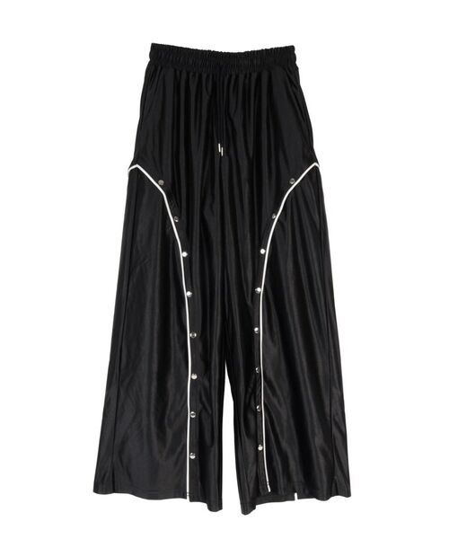 :ETHROF(イーサオブ)の「PIPING LINE SLIT SATIN PANTS(その他パンツ・レディース・シルバー/ブラック・MEDIUM)」の9枚目の写真