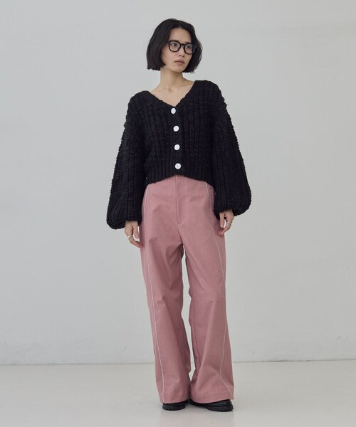 GALLEST(ギャレスト)の「ハイウエストカラーデニム(デニムパンツ・レディース・ネイビー/ベビーピンク・36/38)」の1枚目の写真