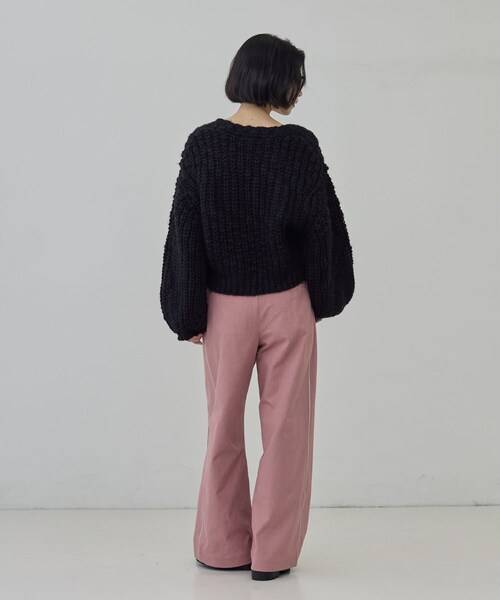 GALLEST(ギャレスト)の「ハイウエストカラーデニム(デニムパンツ・レディース・ネイビー/ベビーピンク・36/38)」の4枚目の写真