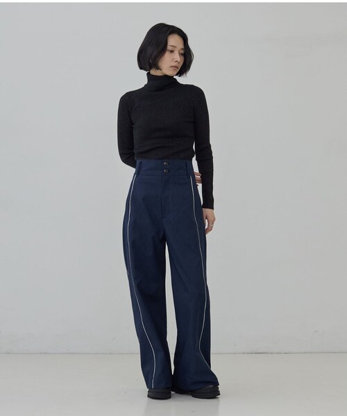 GALLEST(ギャレスト)の「ハイウエストカラーデニム(デニムパンツ・レディース・ネイビー/ベビーピンク・36/38)」の12枚目の写真