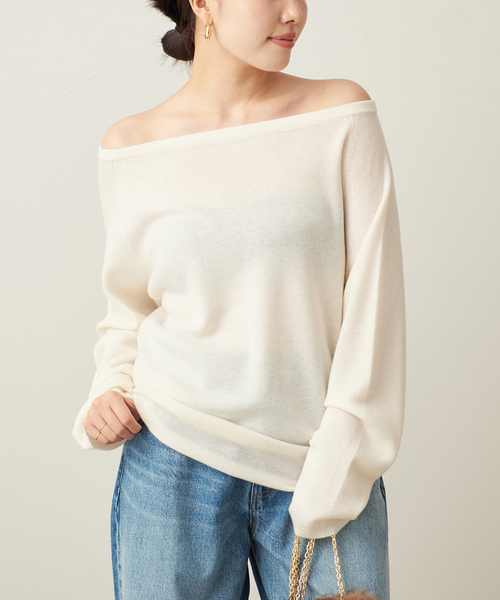 plage(プラージュ)の「《追加》Off shoulder slit ニット 4(ニット/セーター・レディース・グレー/ベージュ/レッド/ホワイト・FREE)」の10枚目の写真