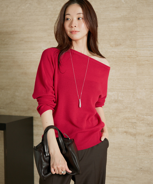 plage(プラージュ)の「《追加》Off shoulder slit ニット 4(ニット/セーター・レディース・グレー/ベージュ/レッド/ホワイト・FREE)」の22枚目の写真