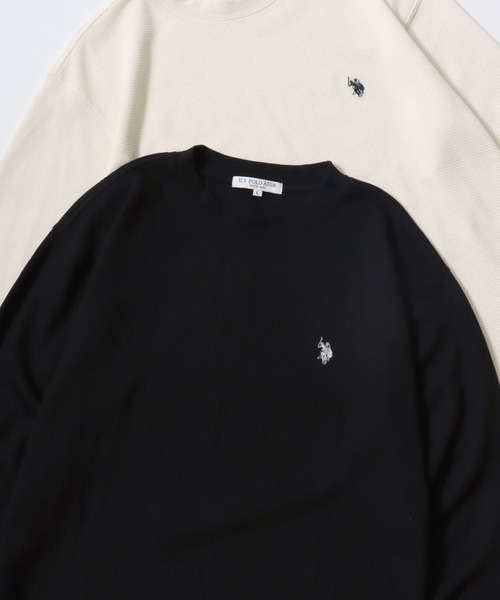 U.S. POLO ASSN.(ユーエスポロアッスン)の「U.S. POLO ASSN./ユーエスポロアッスン ワッフル/サーマル 無地 ロゴ ワンポイント刺繍 クルーネック ロングスリーブTシャツ/ロンT/長袖Tシャツ/レディース メンズ(Tシャツ/カットソー・メンズ・ブラック/ネイビー/ホワイト/グレー・M/L/LL)」の3枚目の写真