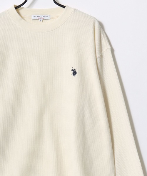 U.S. POLO ASSN.(ユーエスポロアッスン)の「U.S. POLO ASSN./ユーエスポロアッスン ワッフル/サーマル 無地 ロゴ ワンポイント刺繍 クルーネック ロングスリーブTシャツ/ロンT/長袖Tシャツ/レディース メンズ(Tシャツ/カットソー・メンズ・ブラック/ネイビー/ホワイト/グレー・M/L/LL)」の16枚目の写真