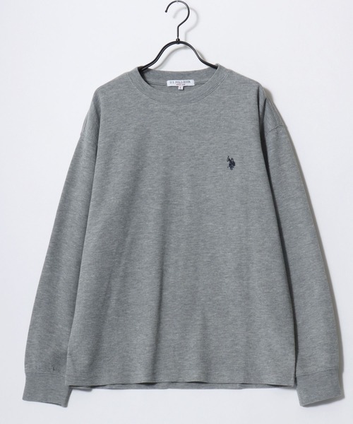 U.S. POLO ASSN.(ユーエスポロアッスン)の「U.S. POLO ASSN./ユーエスポロアッスン ワッフル/サーマル 無地 ロゴ ワンポイント刺繍 クルーネック ロングスリーブTシャツ/ロンT/長袖Tシャツ/レディース メンズ(Tシャツ/カットソー・メンズ・ブラック/ネイビー/ホワイト/グレー・M/L/LL)」の11枚目の写真
