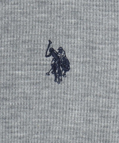 U.S. POLO ASSN.(ユーエスポロアッスン)の「U.S. POLO ASSN./ユーエスポロアッスン ワッフル/サーマル 無地 ロゴ ワンポイント刺繍 クルーネック ロングスリーブTシャツ/ロンT/長袖Tシャツ/レディース メンズ(Tシャツ/カットソー・メンズ・ブラック/ネイビー/ホワイト/グレー・M/L/LL)」の8枚目の写真