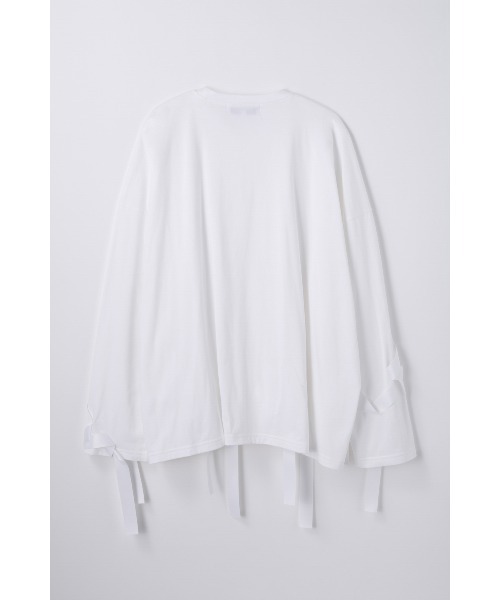 ENFOLD(エンフォルド)の「RIBBON LONG-SLEEVE T-SHIRT(Tシャツ/カットソー・レディース・ホワイト/ブラック・38)」の3枚目の写真