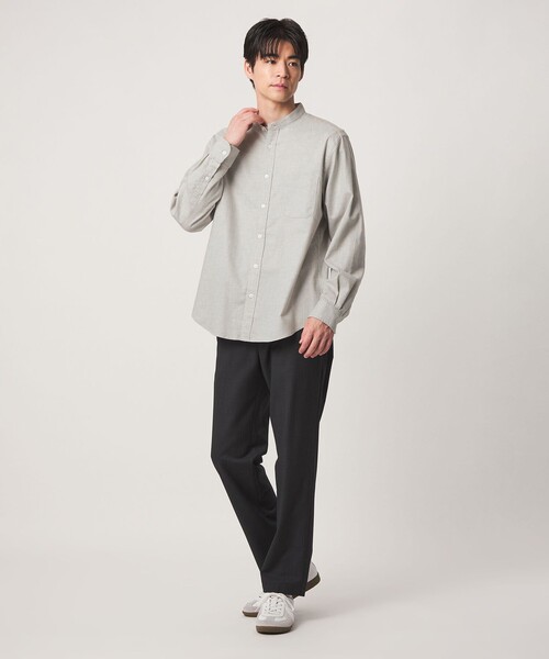 green label relaxing(グリーンレーベルリラクシング)の「ナチュラル フィット ビエラバンドカラー 長袖 シャツ(シャツ/ブラウス・メンズ・モカ/グレー系/オリーブ/ネイビー・M/XL/S/L/XS)」の7枚目の写真