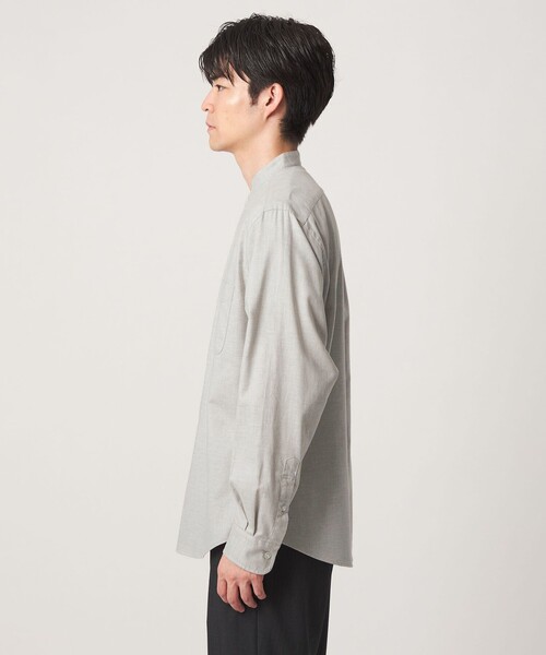 green label relaxing(グリーンレーベルリラクシング)の「ナチュラル フィット ビエラバンドカラー 長袖 シャツ(シャツ/ブラウス・メンズ・モカ/グレー系/オリーブ/ネイビー・M/XL/S/L/XS)」の12枚目の写真