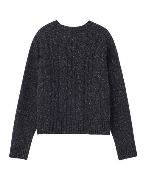 JOHN LAWRENCE SULLIVAN（ジョンローレンスサリバン）の「WOOL SILK FISHERMAN SWEATER（ニット/セーター・メンズ・ブラック・MEDIUM/SMALL）」の2枚目の写真
