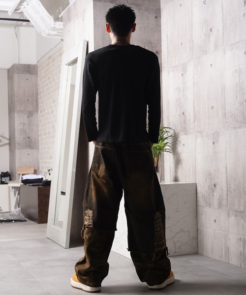 1111clothing(ワンフォークロージング)の「リメイク ダメージデニム / Remake Damage Denim Pants(デニムパンツ・メンズ・ブラック/ネイビー・M/L)」の13枚目の写真