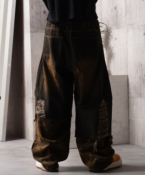 1111clothing(ワンフォークロージング)の「リメイク ダメージデニム / Remake Damage Denim Pants(デニムパンツ・メンズ・ブラック/ネイビー・M/L)」の8枚目の写真