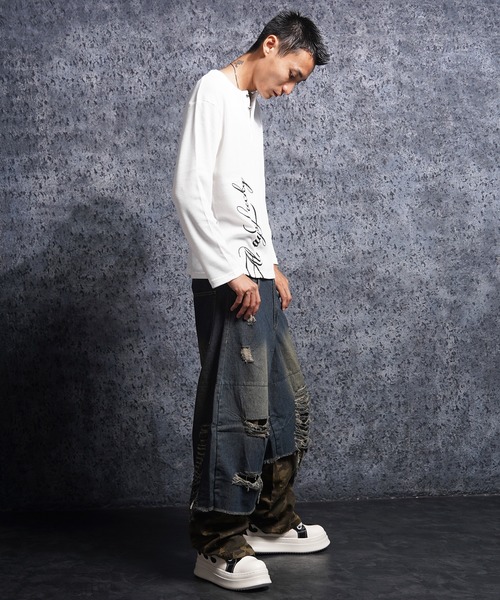 1111clothing(ワンフォークロージング)の「リメイク ダメージデニム / Remake Damage Denim Pants(デニムパンツ・メンズ・ブラック/ネイビー・M/L)」の22枚目の写真