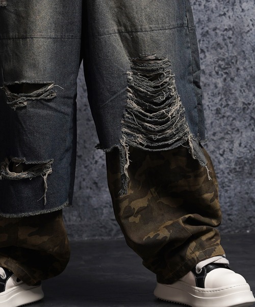 1111clothing(ワンフォークロージング)の「リメイク ダメージデニム / Remake Damage Denim Pants(デニムパンツ・メンズ・ブラック/ネイビー・M/L)」の17枚目の写真