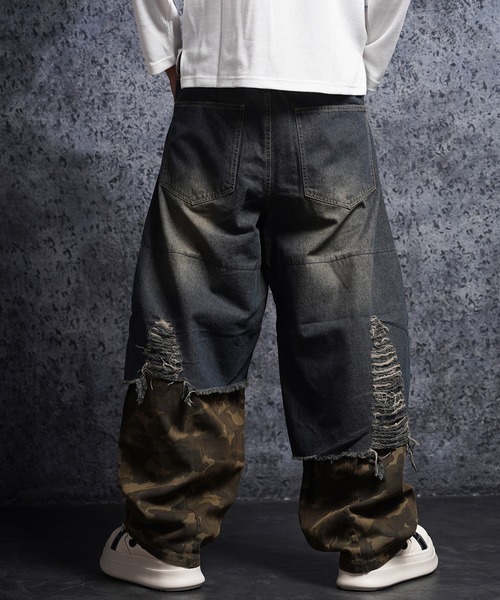 1111clothing(ワンフォークロージング)の「リメイク ダメージデニム / Remake Damage Denim Pants(デニムパンツ・メンズ・ブラック/ネイビー・M/L)」の19枚目の写真