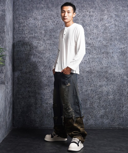 1111clothing(ワンフォークロージング)の「リメイク ダメージデニム / Remake Damage Denim Pants(デニムパンツ・メンズ・ブラック/ネイビー・M/L)」の21枚目の写真