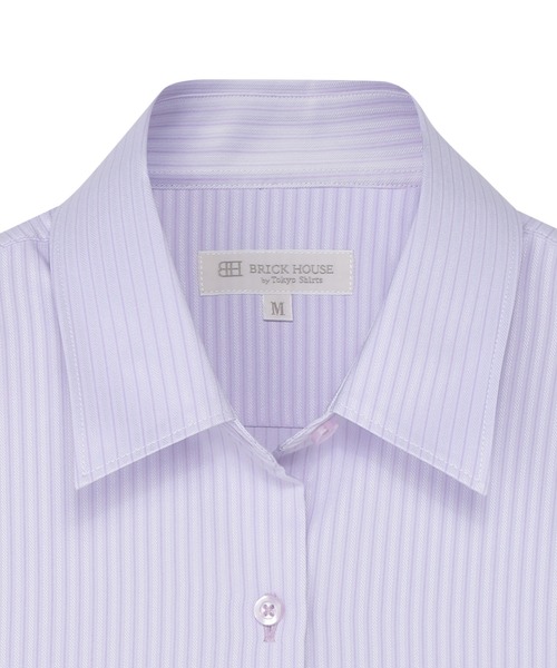 TOKYO SHIRTS（トウキョウシャツ）の「【吸水速乾】【COFREX】 形態安定ノンアイロン レギュラー 長袖ビジネスワイシャツ（ビジネスシャツ・レディース・パープル・S/M/L/LL/XL）」の3枚目の写真
