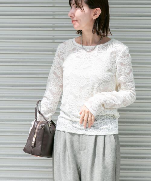 ITEMS URBANRESEARCH(アイテムズ アーバンリサーチ)の「起毛レースプルオーバー(Tシャツ/カットソー・レディース・ブラック/オフホワイト・FREE)」の6枚目の写真