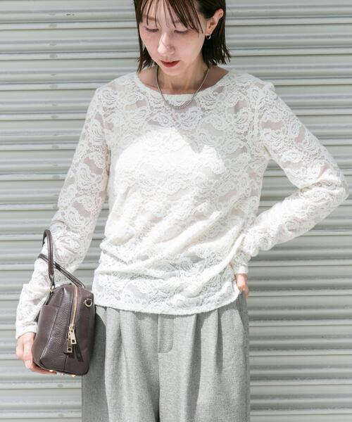 ITEMS URBANRESEARCH(アイテムズ アーバンリサーチ)の「起毛レースプルオーバー(Tシャツ/カットソー・レディース・ブラック/オフホワイト・FREE)」の7枚目の写真