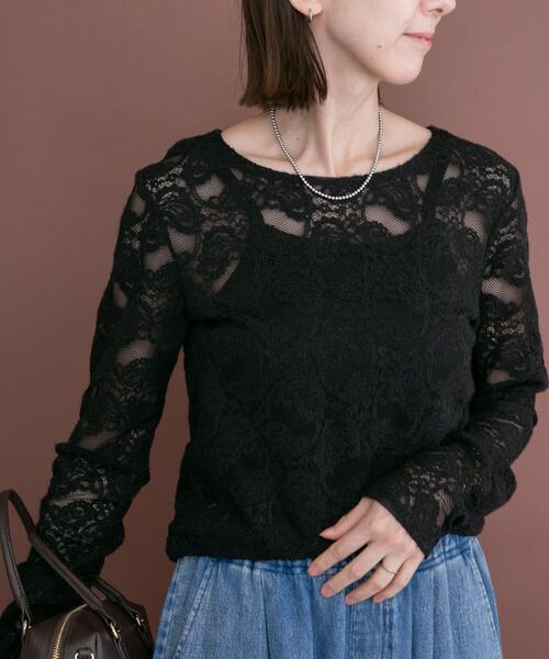 ITEMS URBANRESEARCH(アイテムズ アーバンリサーチ)の「起毛レースプルオーバー(Tシャツ/カットソー・レディース・ブラック/オフホワイト・FREE)」の13枚目の写真