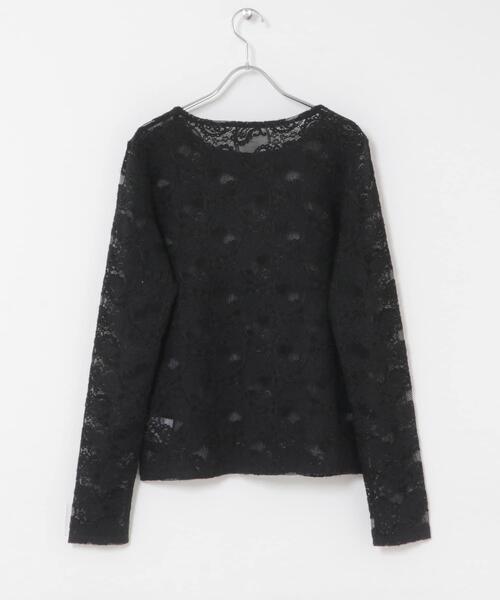 ITEMS URBANRESEARCH(アイテムズ アーバンリサーチ)の「起毛レースプルオーバー(Tシャツ/カットソー・レディース・ブラック/オフホワイト・FREE)」の3枚目の写真