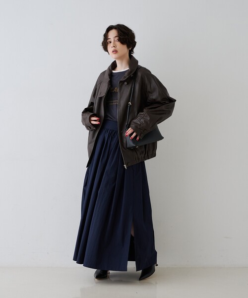 Rouge vif(ルージュヴィフ)の「タック&ギャザーボリュームサイドスリットスカート(スカート・レディース・オフホワイト/ネイビー・36/38)」の20枚目の写真