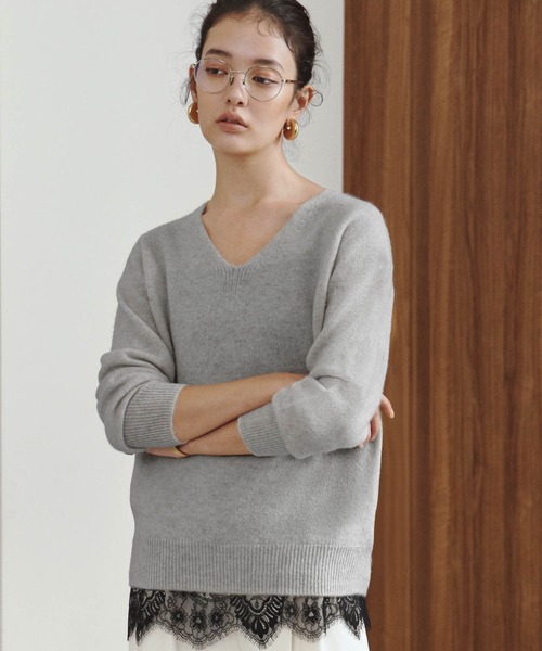 ELFRANK(エルフランク)の「【2026AW】【上質ウール100%】Vネックニットプルオーバー(ニット/セーター・レディース・オフホワイト/レッド/ベージュ/グレー/チャコールグレー/ピンク/イエロー/グリーン・FREE)」の20枚目の写真