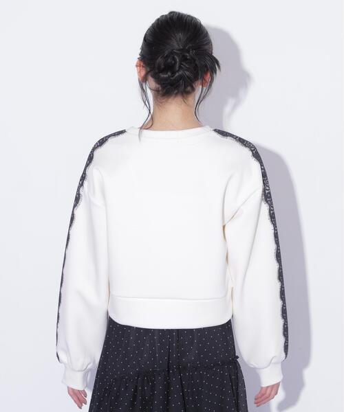 JILL by JILL STUART(ジルバイジルスチュアート)の「ラインレースロゴスウエット(スウェット・レディース・ネイビー/ホワイト/グレー/ブルー・FREE)」の12枚目の写真