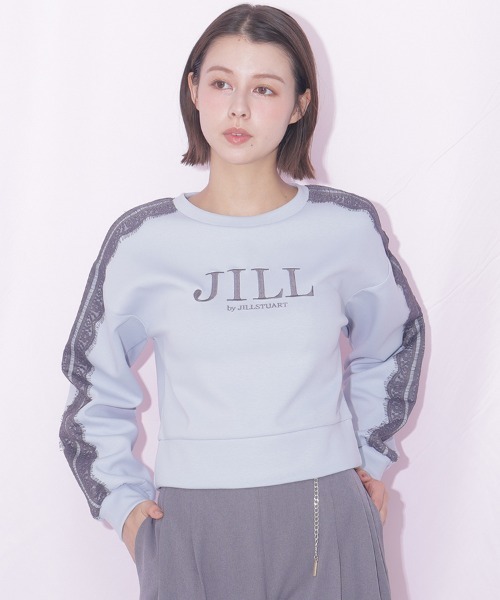 JILL by JILL STUART(ジルバイジルスチュアート)の「ラインレースロゴスウエット(スウェット・レディース・ネイビー/ホワイト/グレー/ブルー・FREE)」の4枚目の写真
