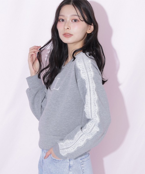 JILL by JILL STUART(ジルバイジルスチュアート)の「ラインレースロゴスウエット(スウェット・レディース・ネイビー/ホワイト/グレー/ブルー・FREE)」の20枚目の写真