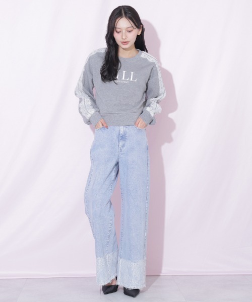 JILL by JILL STUART(ジルバイジルスチュアート)の「ラインレースロゴスウエット(スウェット・レディース・ネイビー/ホワイト/グレー/ブルー・FREE)」の21枚目の写真