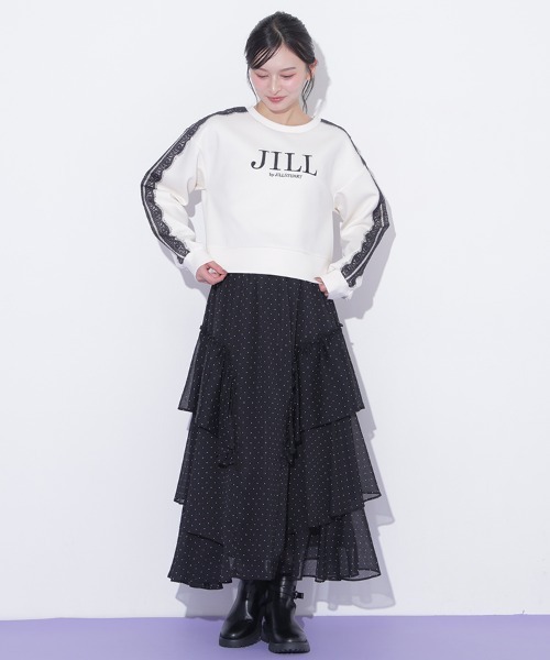 JILL by JILL STUART(ジルバイジルスチュアート)の「ラインレースロゴスウエット(スウェット・レディース・ネイビー/ホワイト/グレー/ブルー・FREE)」の10枚目の写真