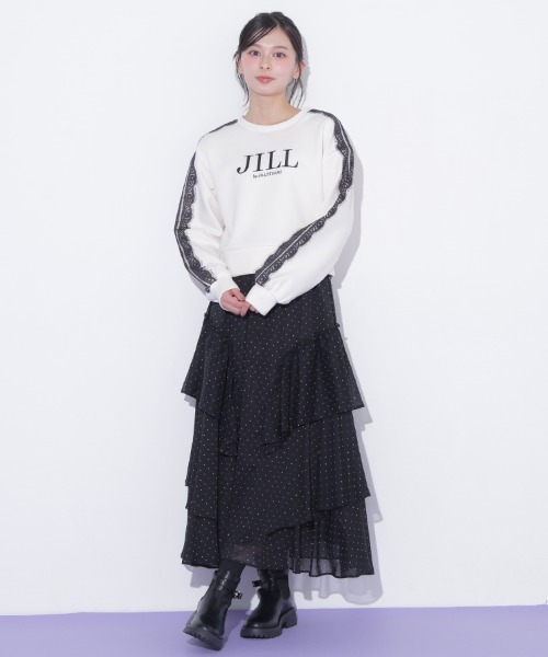 JILL by JILL STUART(ジルバイジルスチュアート)の「ラインレースロゴスウエット(スウェット・レディース・ネイビー/ホワイト/グレー/ブルー・FREE)」の9枚目の写真