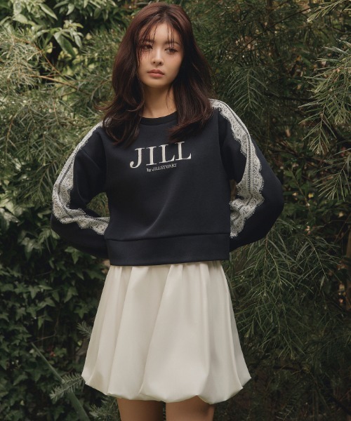 JILL by JILL STUART(ジルバイジルスチュアート)の「ラインレースロゴスウエット(スウェット・レディース・ネイビー/ホワイト/グレー/ブルー・FREE)」の5枚目の写真