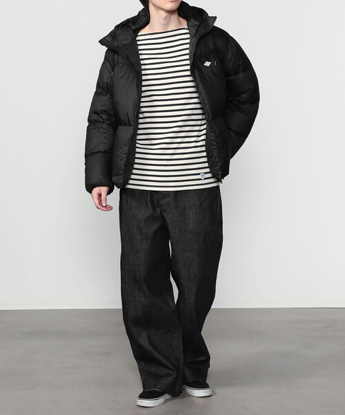 DANTON（ダントン）の「DANTON | ナイロンリップストップ ダウンフードジャケット MEN（ダウンジャケット/コート・メンズ・ブラック/ブラウン・M/L）」の5枚目の写真