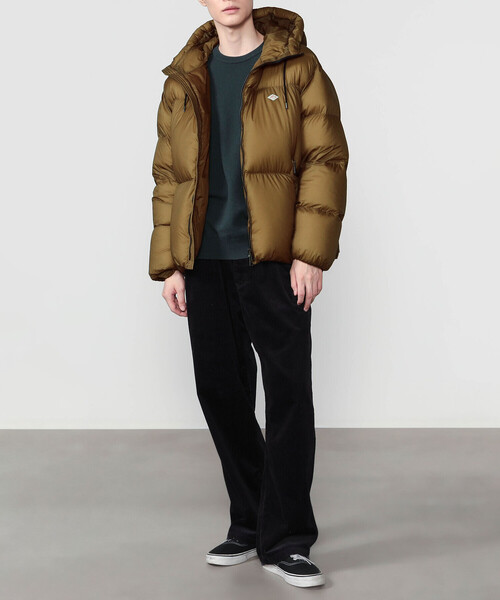 DANTON（ダントン）の「DANTON | ナイロンリップストップ ダウンフードジャケット MEN（ダウンジャケット/コート・メンズ・ブラック/ブラウン・M/L）」の11枚目の写真