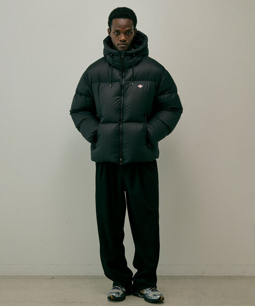 DANTON（ダントン）の「DANTON | ナイロンリップストップ ダウンフードジャケット MEN（ダウンジャケット/コート・メンズ・ブラック/ブラウン・M/L）」の3枚目の写真