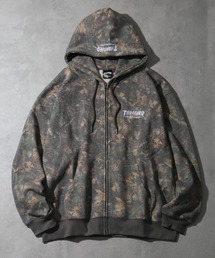 【THRASHER/スラッシャー】ワンポイント刺繍 裏起毛 ジップアップパーカー