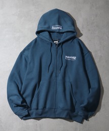 【THRASHER/スラッシャー】ワンポイント刺繍 裏起毛 ジップアップパーカー