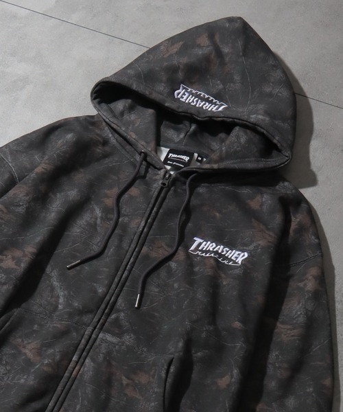 THRASHER(スラッシャー)の「【THRASHER/スラッシャー】ワンポイント刺繍 裏起毛 ジップアップパーカー(パーカー・メンズ・チャコールグレー/ブラック/ダークグリーン/グレー/レッド/カーキ/ブルー・L/XL/M)」の22枚目の写真