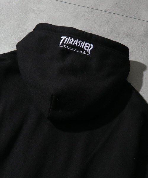 THRASHER(スラッシャー)の「【THRASHER/スラッシャー】ワンポイント刺繍 裏起毛 ジップアップパーカー(パーカー・メンズ・チャコールグレー/ブラック/ダークグリーン/グレー/レッド/カーキ/ブルー・L/XL/M)」の19枚目の写真