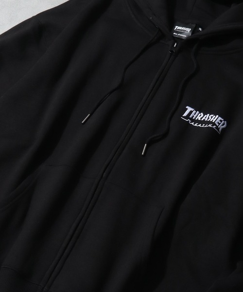 THRASHER(スラッシャー)の「【THRASHER/スラッシャー】ワンポイント刺繍 裏起毛 ジップアップパーカー(パーカー・メンズ・チャコールグレー/ブラック/ダークグリーン/グレー/レッド/カーキ/ブルー・L/XL/M)」の15枚目の写真