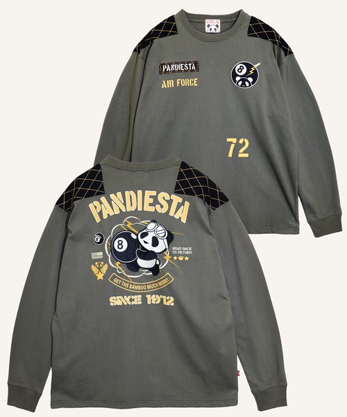 PANDIESTA(パンディエスタ)の「8ボールパンダミリタリーロンT(M2)(Tシャツ/カットソー・メンズ・ホワイト/ブラック/カーキ・XXL/L/XL/M)」の3枚目の写真