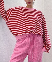 26AWマルチボーダーショート丈ロングTシャツ
