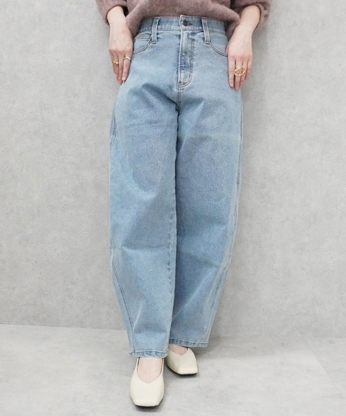 SELECT LEVERY(セレクトリベリー)の「こなれソフトカーブデニムパンツ(デニムパンツ・レディース・ブラック/グレー/ブルー/ワンウォッシュ・SMALL/MEDIUM/LARGE/X-LARGE)」の5枚目の写真