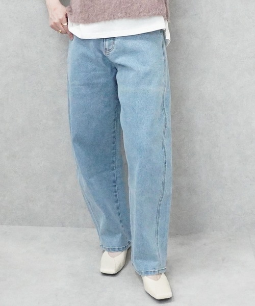 SELECT LEVERY(セレクトリベリー)の「こなれソフトカーブデニムパンツ(デニムパンツ・レディース・ブラック/グレー/ブルー/ワンウォッシュ・SMALL/MEDIUM/LARGE/X-LARGE)」の6枚目の写真