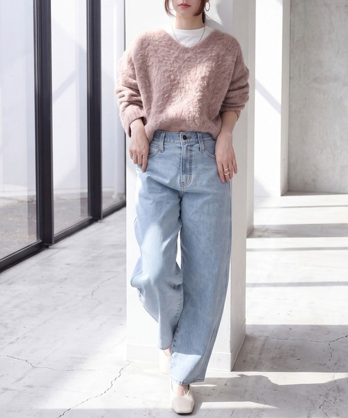 SELECT LEVERY(セレクトリベリー)の「こなれソフトカーブデニムパンツ(デニムパンツ・レディース・ブラック/グレー/ブルー/ワンウォッシュ・SMALL/MEDIUM/LARGE/X-LARGE)」の7枚目の写真