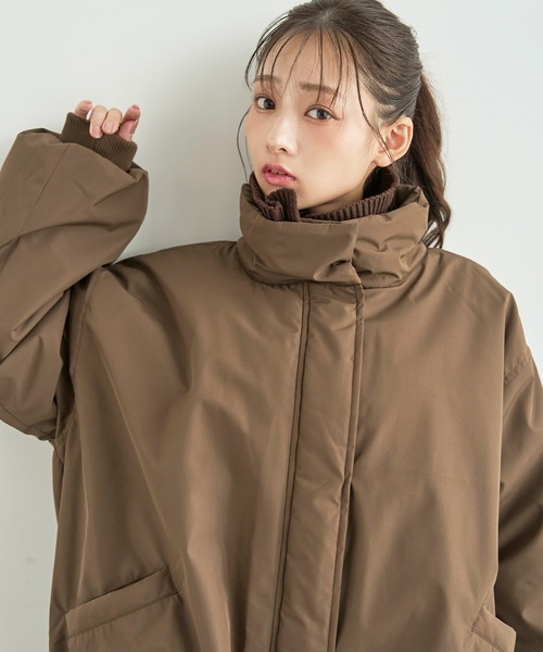 mil(ミル)の「リブカラー 中綿バルーンコート 【588236】(ダウンジャケット/コート・レディース・ブラック/ブラウン/オフホワイト・XS/S)」の20枚目の写真