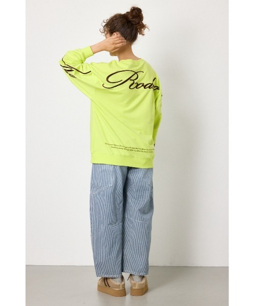 RODEO CROWNS WIDE BOWL(ロデオクラウンズワイドボウル)の「Embroidery スクリプトスウェットトップス(スウェット・レディース・グレー×ホワイト/ライム/パープル/ブラック・FREE)」の15枚目の写真