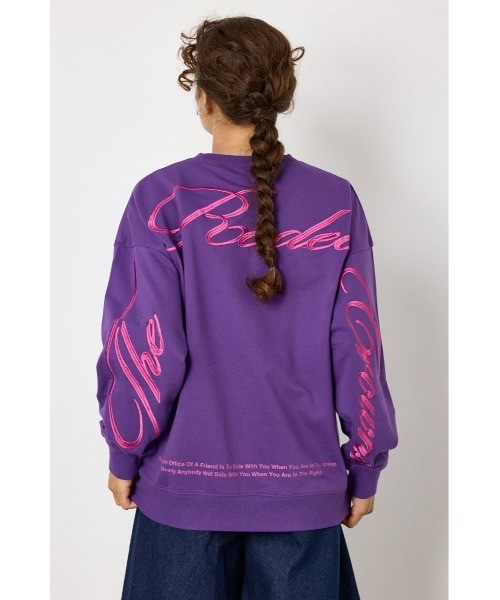 RODEO CROWNS WIDE BOWL(ロデオクラウンズワイドボウル)の「Embroidery スクリプトスウェットトップス(スウェット・レディース・グレー×ホワイト/ライム/パープル/ブラック・FREE)」の17枚目の写真